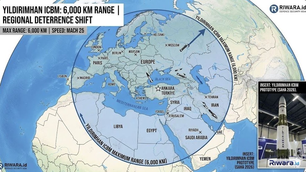 Guncang Keseimbangan NATO, Türkiye Pamer Rudal Balistik Antarbenua Yıldırımhan Berdaya Jangkau 6.000 Km